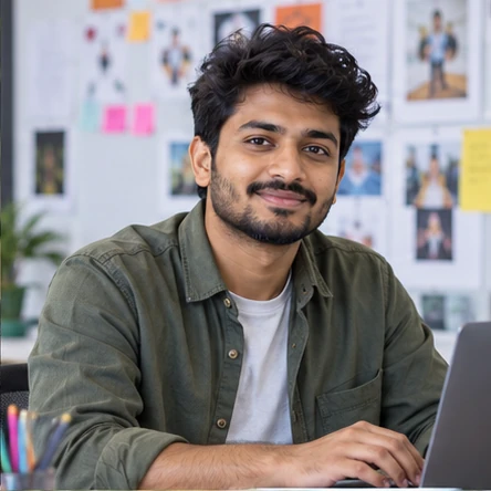 Digital Marketing learner in a professional setting