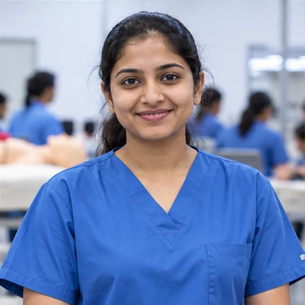 Healthcare learner in a professional setting